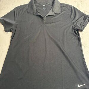 Nike Women's Black Short Sleeve Dri Fit Polo Size L